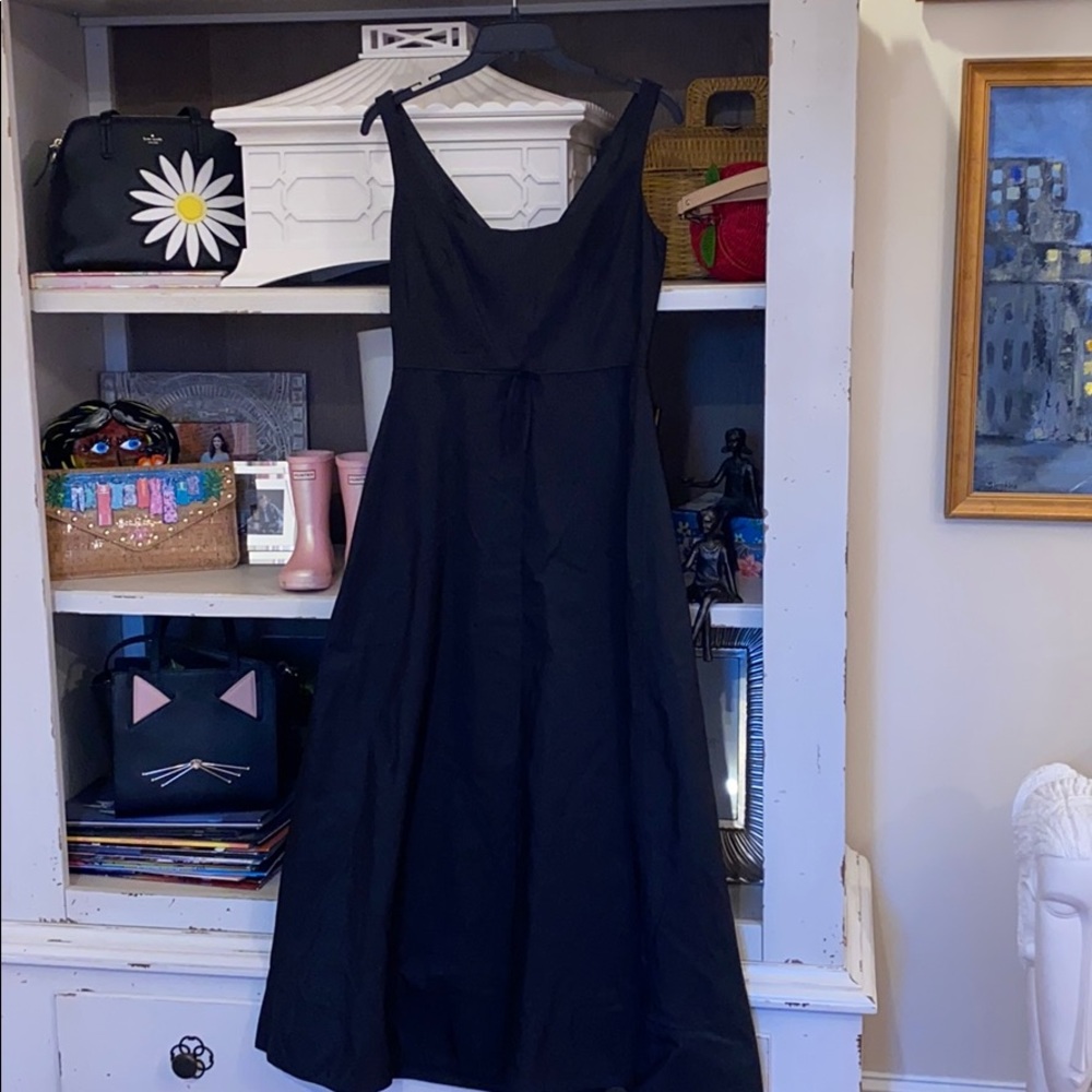 J. Crew silk black sleeveless dress formal gown 6 Tall